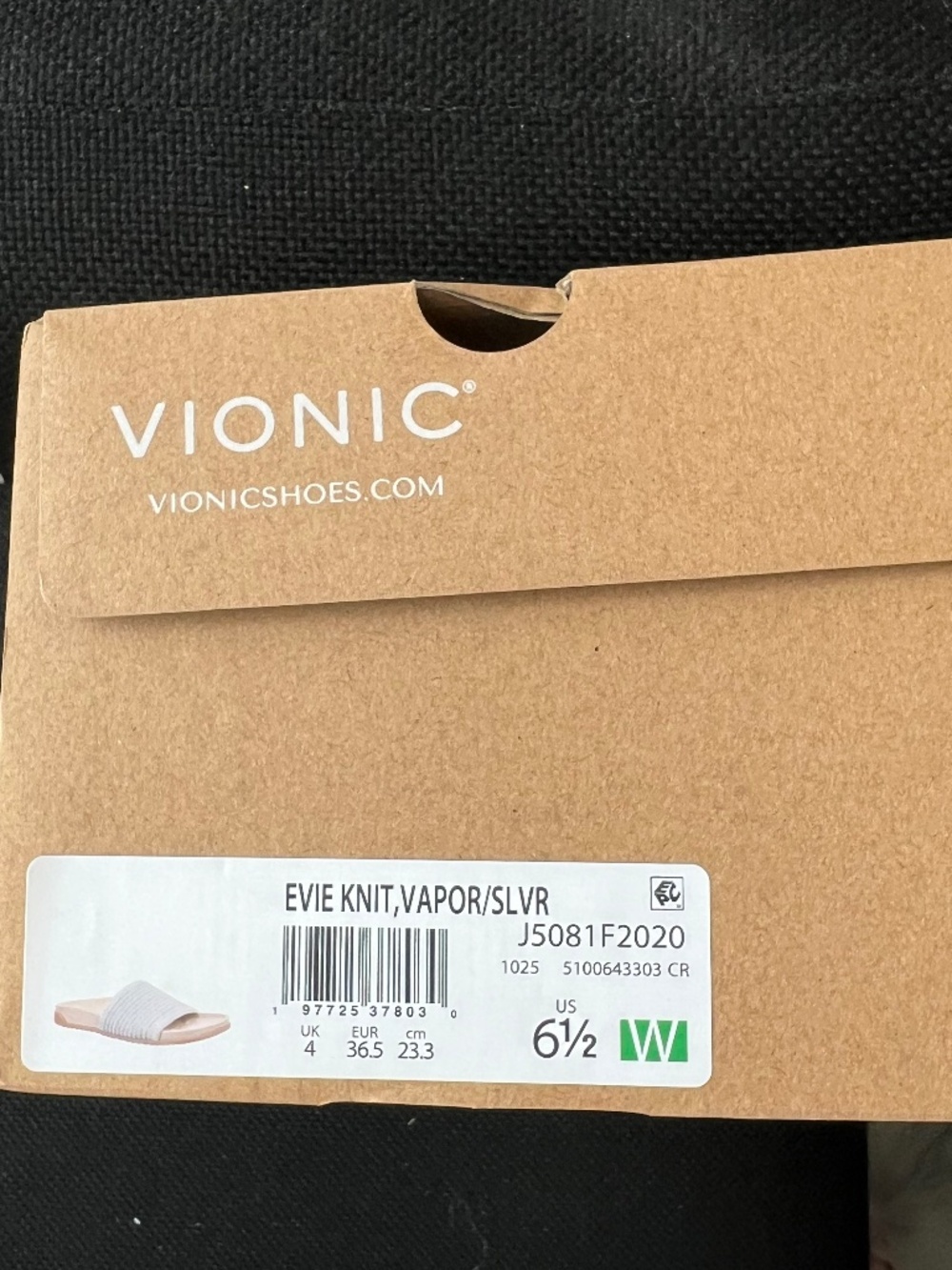 Vionic Evie knit slide sandal in vapor silver NIB 6.5 Wide - Picture 4 of 4